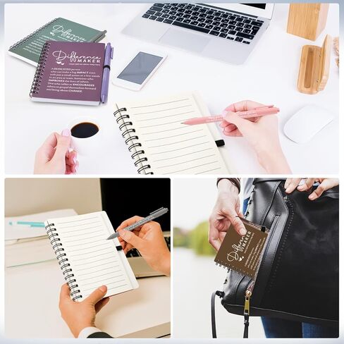 10 Sets Difference Maker Gifts Employee Appreciation Gifts Bulk Inspirational A6 Spiral Notebooks Journals with Pens for Women Men Coworker Teacher Nurse Graduation Birthday (Neutral Colors) in Kuwait