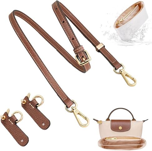 Purse Straps Kit Replacement with Multi-Pocket Waterproof Handbag Organizer Insert Compatible with Mini Longchomp Tote Bag in Saudi Arabia