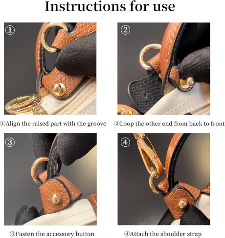 حزام الأكياس المطورة يناسب حقيبة Longchamp Mini ، وأشرطة محفظة جلدية استبدال Crossbody ، وأشرطة قابلة للتعديل مناسبة لحقيبة Le Pliage Mini ، مع عبوات مربع الهدايا (البني الذهب) in Kuwait