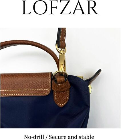 Upgraded Bag Strap Fits Longchamp Mini Bag, Leather Purse Straps Replacement Crossbody, Adjustable Straps Fit for Le Pliage Mini Pouch, Comes with Gift Box Packaging (Brown-Gold) in Saudi Arabia