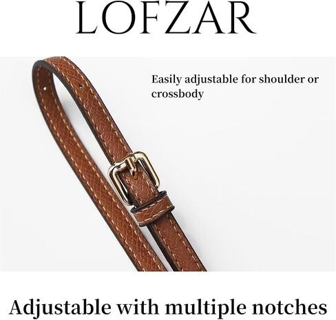 Upgraded Bag Strap Fits Longchamp Mini Bag, Leather Purse Straps Replacement Crossbody, Adjustable Straps Fit for Le Pliage Mini Pouch, Comes with Gift Box Packaging (Brown-Gold) in Saudi Arabia