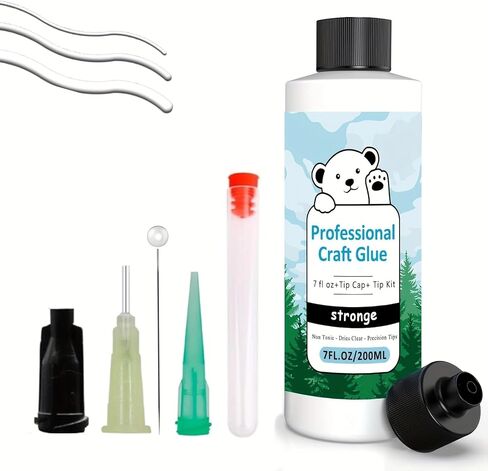 Craft Glue & Precision Tips, Bottles with Fine Tip, Quick Dry Clear, Strong Tacky Glue, Fabric Adhesive Permanent for Paper Crafting Scrapbooking/Etc (4.2OZ) in Saudi Arabia