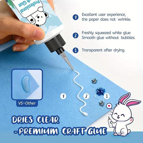 Craft Glue & Precision Tips, Bottles with Fine Tip, Quick Dry Clear, Strong Tacky Glue, Fabric Adhesive Permanent for Paper Crafting Scrapbooking/Etc (4.2OZ) in Saudi Arabia