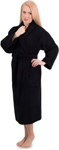 Classic Turkish Towels 100% Organic Cotton Unisex Bathrobe, 400 GSM Quick-Drying Absorbent Hotel and Spa Bath Robe in Kuwait