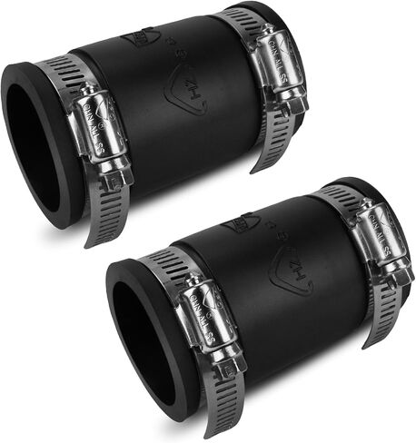 Dust Control Flex Cuff, with Stainless Steel Hose Clamps, Flexible Pipe Coupling for Cast Iron and Plastic Plumbing Connections (2 Inch) in Saudi Arabia