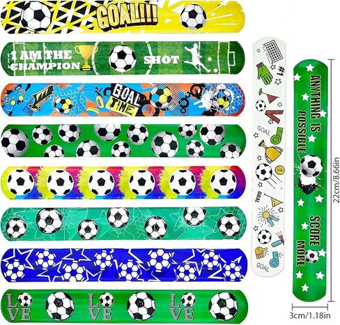 Viicoor Soccer Slap Bracelets 30PCS Snap Bracelet Wrisrtband for Party Favors Basket Bag Filler School Prizes Gifts Party Favors Bulk in Kuwait