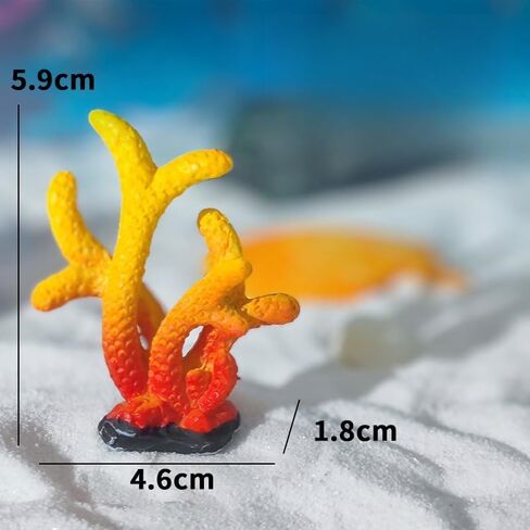 4 Pcs Artificial Coral Plant Aquarium Decorations Decor Artificial Polyresin Colorful Coral Reef Decoration Fish Tank Accessories Aquarium Decor Betta Fish Tank Aquarium Landscape (Style C) in Kuwait