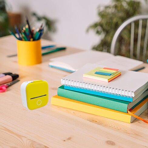 T02 Mini Printer Print Pod Portable Bluetooth Note Buddy Thermal Printer Mini Sticky Note Printer Sticker Printer Inkless Printer with 4 Rolls Paper Compatible with Phone & Tablet White in Saudi Arabia