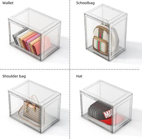 منظم تخزين المحفظة لـ Closet 3 Packs Clear Handbag Storage Organizer Acrylic Display Case for Hossibles Facealable Bage مع باب مغناطيسي لحقائب الظهر ، الشكل ، xxx-large in Kuwait