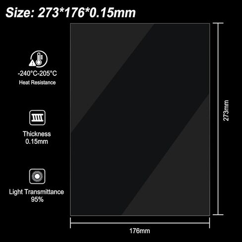 6PCS FEP Film Release Films for ELEGOO Mars/Mars 2 Pro/Mars 3/ANYCUBIC Photon/Photon Mono 4K/Phrozen Sonic Mini 4K/Creality Halot-one/LD-002R/LD-002H LCD/SLA/DLP 3D Printer, 200 x 140 x 0.15mm in Saudi Arabia
