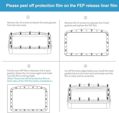 6PCS FEP Film Release Films for ELEGOO Mars/Mars 2 Pro/Mars 3/ANYCUBIC Photon/Photon Mono 4K/Phrozen Sonic Mini 4K/Creality Halot-one/LD-002R/LD-002H LCD/SLA/DLP 3D Printer, 200 x 140 x 0.15mm in Saudi Arabia