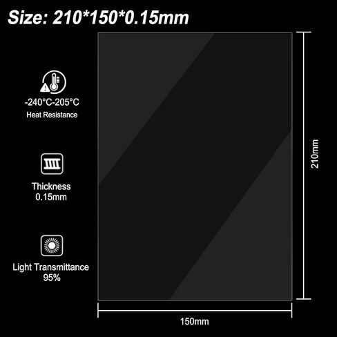 6PCS FEP Film Release Films for ELEGOO Mars/Mars 2 Pro/Mars 3/ANYCUBIC Photon/Photon Mono 4K/Phrozen Sonic Mini 4K/Creality Halot-one/LD-002R/LD-002H LCD/SLA/DLP 3D Printer, 200 x 140 x 0.15mm in Saudi Arabia