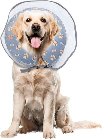 Inflatable Dog Cone Collar, Adjustable Size Soft PVC 2-in-1 Dog Donut Collar After Surgery with Detachable, Inflatable Collar for Small Medium Large Dogs and Cats (Blue, XL) in Saudi Arabia