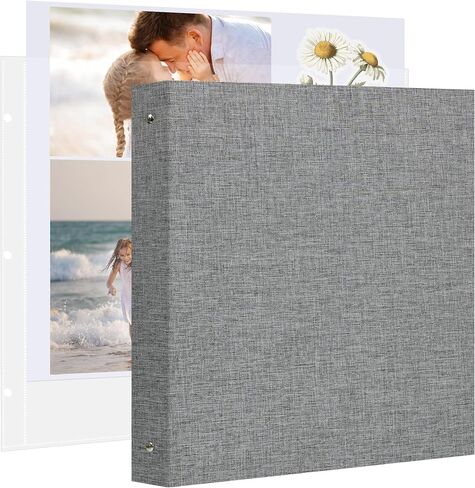 Large Scrapbook Album with 30 Sheets Plastic Sleeves and Scrap Book Paper 12x12 Inch, Linen Cover 3 Ring Photo album Scrapbooks for Wedding Baby Famliy Memory Blue in Kuwait