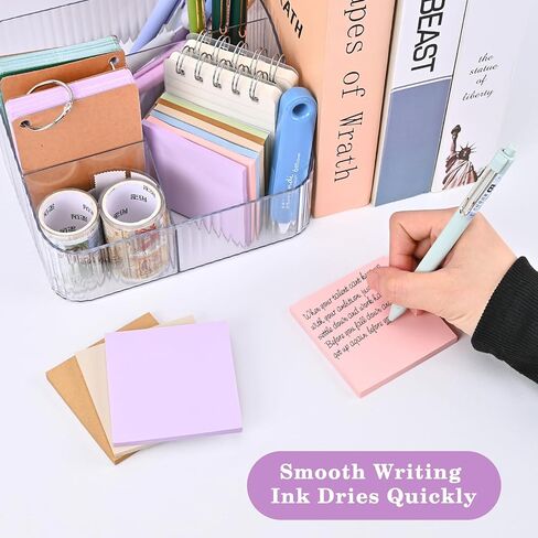 Sticky Notes 3"x3", 12 Colors Vintage Self-Stick Note Aesthetic, 12 Pads, 50 Sheets/Pad Total 600 Sheets, Easy to Post for School Office Desk Accessories Desk Supplies (Vintage Morandi) in Kuwait