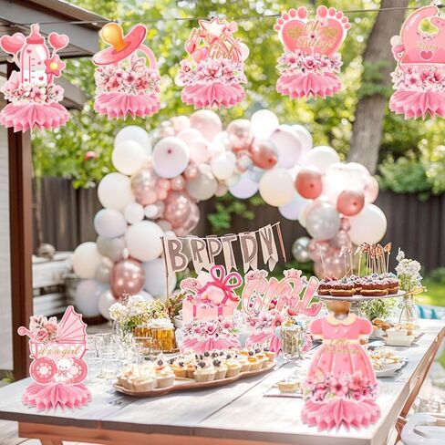 9PCS CandyLand Party Decorations, Candy Land Table Centrepieces Candy Themed Honeycomb Decorations Colourful Lollipop Birthday Party Decorations For Sweet Shop Baby Shower Tabletop Decorations in Kuwait