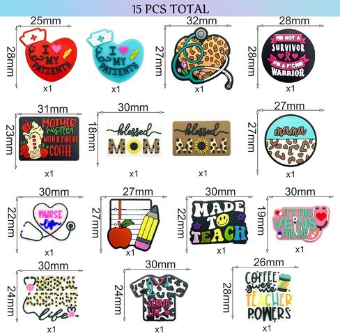 Silicone Focal Beads Autism Awareness Focal Silicone Beads for Pens Silicone Focal Beads for Keychain Making Bracelet Necklace Handmade Crafts(20pcs) in Saudi Arabia