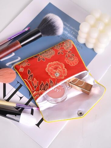 Baitaihem 15 Pack Jewelry Purse Pouch Gift Bags Chinese Silk Style Brocade Embroidered Bag,Red(Small&Medium&Large) in Kuwait