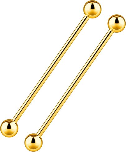 Barbell Piercing Jewelry 14g Bar Scaffold For Women Men - 2 Pack Of Industrial Bars Cartilage Ear Barbell Jewelry - 35mm Long Straight Hypoallergenic Surgical Steel 14g Industrial Piercing Jewelry in Kuwait
