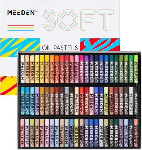 MEEDEN Soft Oil Pastels Set: 72 Vibrant Colors Oil Pastels for Artists Beginners Adults - Smooth Oil Pastels Crayons for Art Supplues, Painting, Drawing, Blending, Layering, Shading in Saudi Arabia