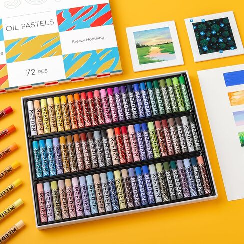 MEEDEN Soft Oil Pastels Set: 72 Vibrant Colors Oil Pastels for Artists Beginners Adults - Smooth Oil Pastels Crayons for Art Supplues, Painting, Drawing, Blending, Layering, Shading in Saudi Arabia