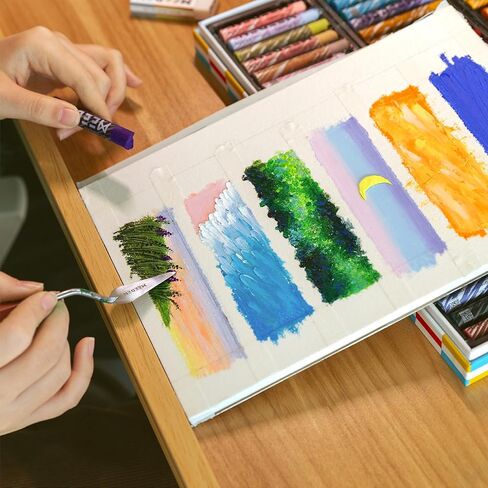 MEEDEN Soft Oil Pastels Set: 72 Vibrant Colors Oil Pastels for Artists Beginners Adults - Smooth Oil Pastels Crayons for Art Supplues, Painting, Drawing, Blending, Layering, Shading in Saudi Arabia