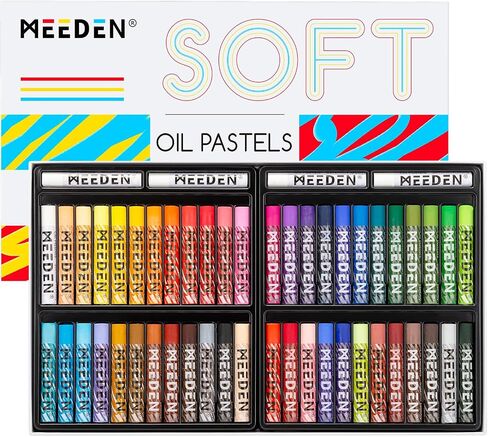 MEEDEN Soft Oil Pastels Set: 72 Vibrant Colors Oil Pastels for Artists Beginners Adults - Smooth Oil Pastels Crayons for Art Supplues, Painting, Drawing, Blending, Layering, Shading in Saudi Arabia