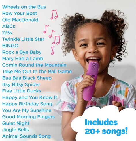Move2Play, Mini Karaoke Machine for Kids | Includes 20+ Kid Songs | 2 Microphones | Connect with Bluetooth | 2, 3, 4, 5+ Year Old Gift & Birthday Present | Girls, Boys, & Toddler in Saudi Arabia