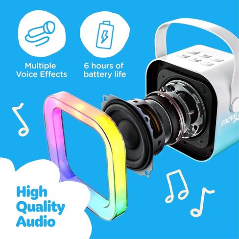 Move2Play, Mini Karaoke Machine for Kids | Includes 20+ Kid Songs | 2 Microphones | Connect with Bluetooth | 2, 3, 4, 5+ Year Old Gift & Birthday Present | Girls, Boys, & Toddler in Saudi Arabia