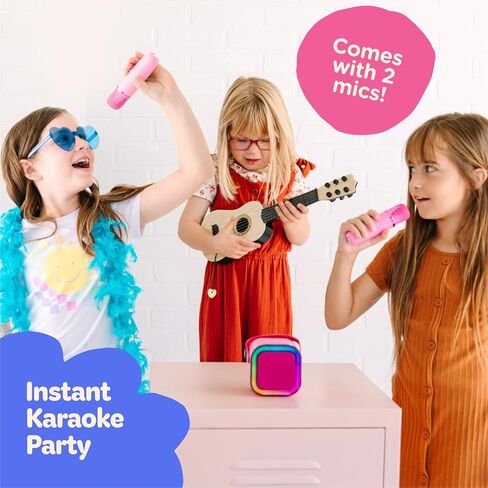 Move2Play, Mini Karaoke Machine for Kids | Includes 20+ Kid Songs | 2 Microphones | Connect with Bluetooth | 2, 3, 4, 5+ Year Old Gift & Birthday Present | Girls, Boys, & Toddler in Saudi Arabia