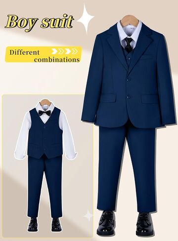 Boy's Tuxedos Toddler Formal Suits Set Kids Blue Black Slim Fit Suit for Weddings in Saudi Arabia