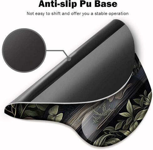 Ergonomic Mouse Pad with Wrist Support,Mouse Pad with Wrist Rest and Coaster Set,Office Supplies Non-Slip Mouse Pads for Desk, Non-Slip Comfortable,Goth in Kuwait