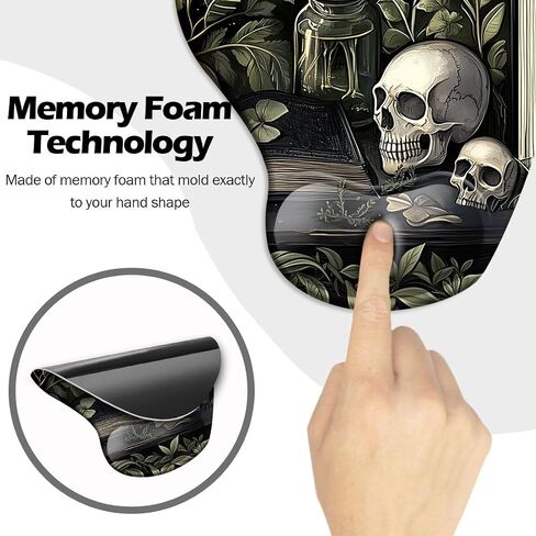 Ergonomic Mouse Pad with Wrist Support,Mouse Pad with Wrist Rest and Coaster Set,Office Supplies Non-Slip Mouse Pads for Desk, Non-Slip Comfortable,Goth in Kuwait