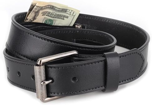 F&L CLASSIC Men’s Money Full Grain leather Belt, Hidden zipper Pocket, USA in Kuwait