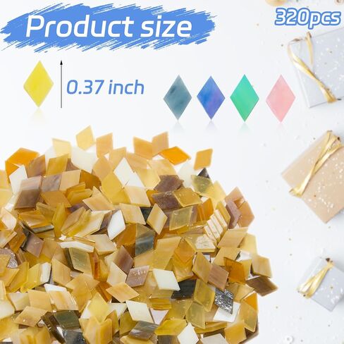 بلاط الفسيفساء الأزرق لحرف الحرف الكثافة ، 200 جرام من الزجاج الزجاجي الزجاج الملون ، 320 pcs rombus شكل من البلاط الفسيفس in Kuwait