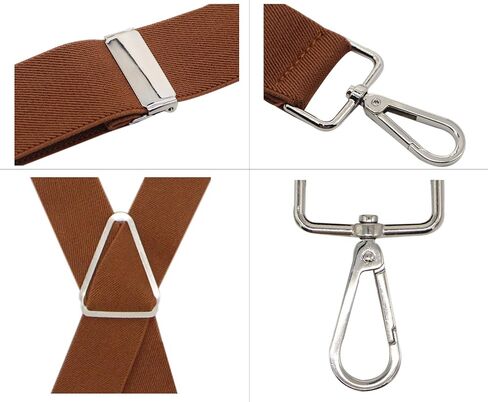 Bioterti Men’s Heavy Duty X- Back 1.4 Inch Suspenders with 4 Snap Hooks in Kuwait