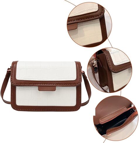 WADORN DIY Shoulder Bag Making Kit, PU Leather Handbag Sewing Kit Women Crossbody Purse Making All Materials Needlepoint Kit Fashion Handicraft Bag Making Birthday Gift, 7.8x5.5x2.3 Inch, Brown in Saudi Arabia