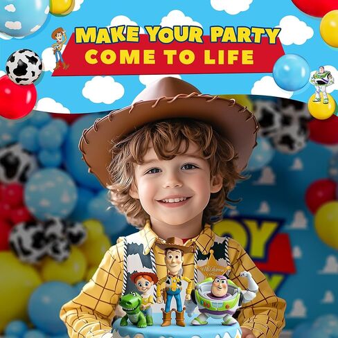 100pc, 4 Sizes – Toy Story Balloons Arch Kit for Boy Story Baby Shower Decorations Theme – Toy Story Balloon Garland Kit with Cloud & Cow Toy Story Balloons for First Toy Story Birthday Party Supplies in Kuwait