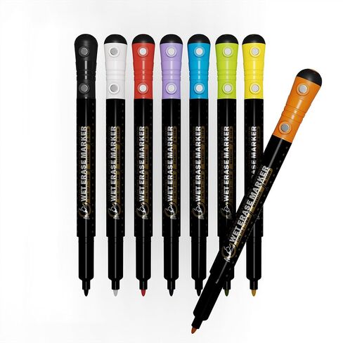 Mag-Fancy Magnetic Wet Erase Marker Set - Fine Tip Arylic Marker Erasable Liquid Chalk Pen Water Base 5 Colors 5 Pack Light Color Combo in Saudi Arabia