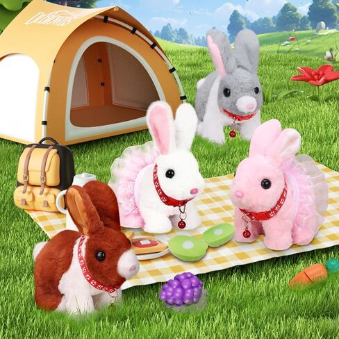 Easter Bunny Stuffed Animal, Ideal Easter Gifts for Kids 3-5, Hopping Bunny Toys for Kids with Sounds, Wiggling Ears, Nose, Jumping, Great Gift for Birthdays, Children's Day, and Christmas in Kuwait