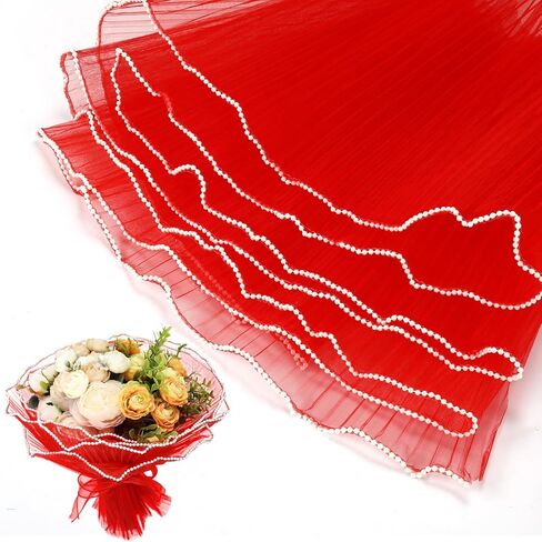 مجموعة ورق غلاف شبكات غلاف زهرة Gilprop ، 3 PCS 11in × 4 YD Wavy Pearl Flower Buouket Packaging Plaging Poster Pistior مع الشريط والفراشة ثلاثية الأبعاد وبطاقة عيد أم عيد الحب (الأسود) in Kuwait