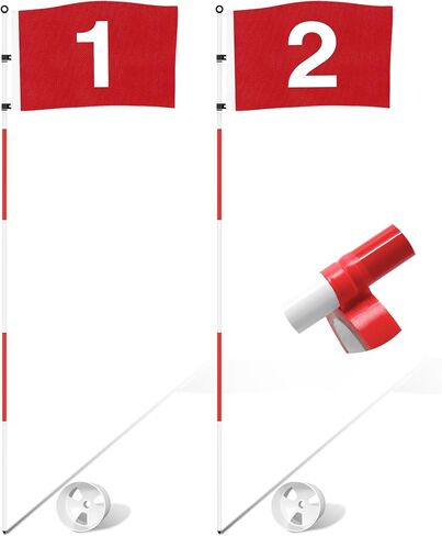 KINGTOP Golf Flagsticks Pro، مجموعة أكواب بفتحة الأعلام الخضراء، بطول 6 أقدام، أعلام دبوس الجولف للقيادة في الفناء الخلفي، تصميم محمول من 5 أقسام in Kuwait