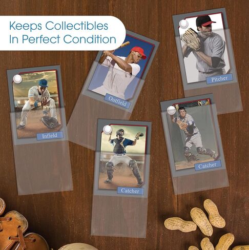 Gold Seal 1000 PCS Soft Trading Card Sleeves ، Top Loading Gockets Clear Pockets لبطاقات 2.5 "× 3.5" ، آمنة الأرشيف ، سماكة مميزة 0.6 مم غير PVC (10 عبوات من 100 أكمام) in Kuwait