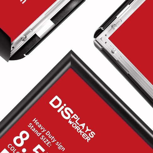 DISPLAYSWORKER حامل أرضية حامل للقاعدة شديدة التحمل قابل للتعديل، حامل ملصق حامل اللافتة، أرضية ثابتة مقاس 11 × 17 بوصة، عرض عمودي/أفقي، أسود in Saudi Arabia