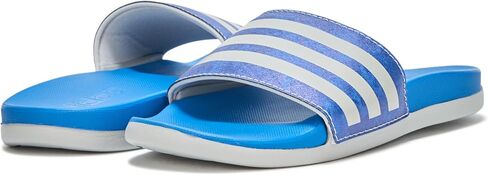adidas Adilette Comfort Slide Sandal, Carbon/Off White/Lucid Pink, 4 US Unisex Little Kid in Saudi Arabia
