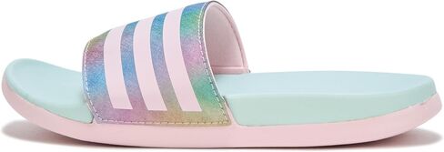 adidas Adilette Comfort Slide Sandal, Carbon/Off White/Lucid Pink, 4 US Unisex Little Kid in Saudi Arabia