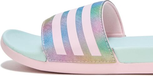 adidas Adilette Comfort Slide Sandal, Carbon/Off White/Lucid Pink, 4 US Unisex Little Kid in Saudi Arabia