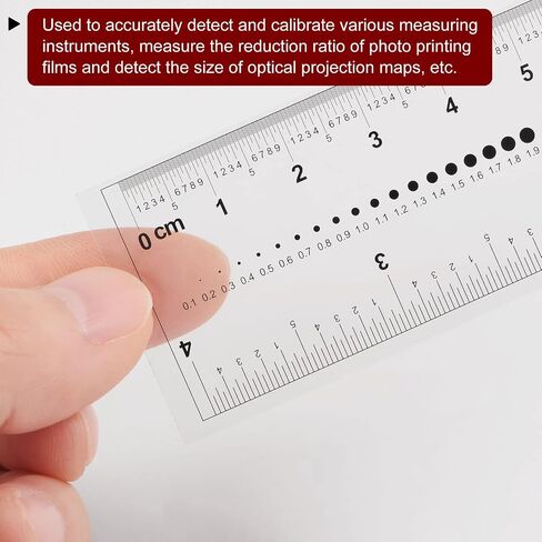 HARFINGTON Film Flexible 4 Inch 0.1mm Scale PET Plastic Folding Straight Ruler Calibration Soft Ruler Measuring Tool for Factory, Transparent in Kuwait