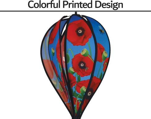 In The Breeze 0984 Red Poppies Hot Air Balloon Spinner-Outdoor Hanging Decoration in Saudi Arabia
