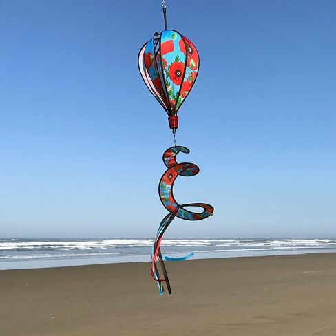 In The Breeze 0984 Red Poppies Hot Air Balloon Spinner-Outdoor Hanging Decoration in Saudi Arabia
